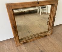 Antikes Spiegel- Fenster mit Facettenschliff